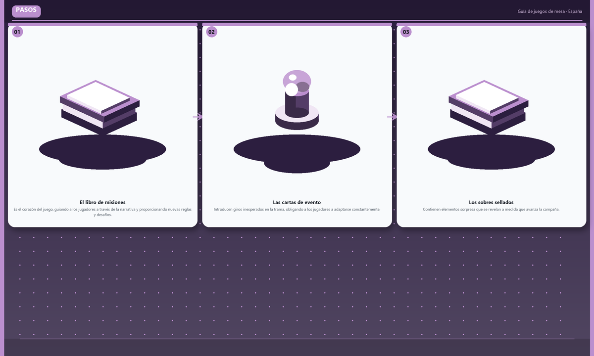 Pasos: El libro de misiones → Las cartas de evento → Los sobres sellados